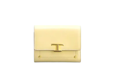 TOD'S T Timeles Leather Wallet "Yellow"