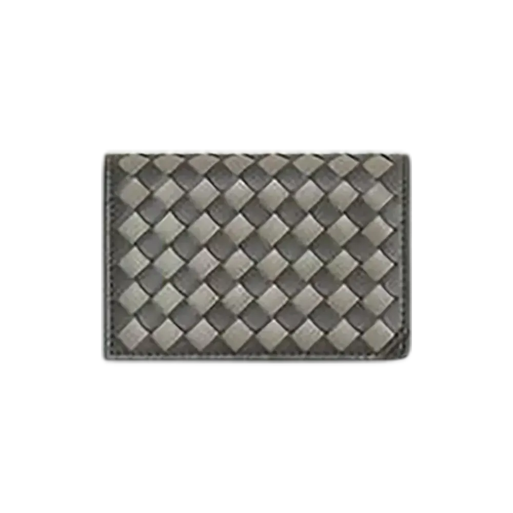 Bottega Veneta Intrecciato Piccolo Business Card Case "Lapilli/Drizzle"