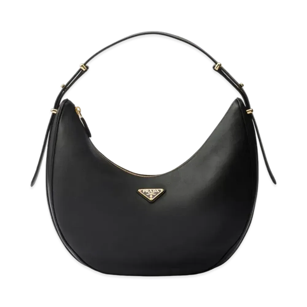PRADA Large Leather Shoulder Bag "Black"