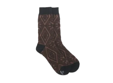 Yohji Yamamoto Y's NORDIC JACQUARD NORDIC PATTERN SOCKS "Brown"