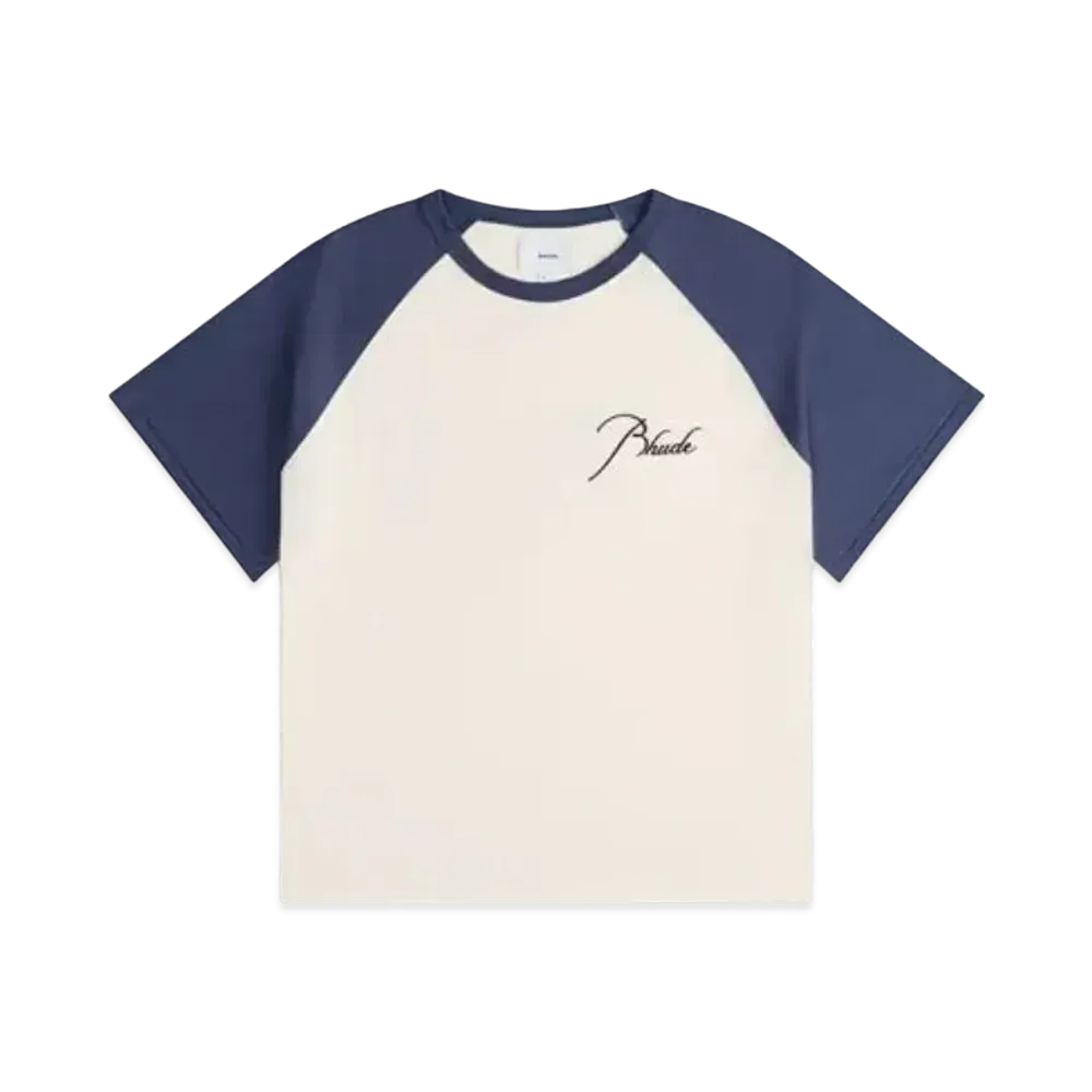 RHUDE Raglan Logo Tee "White Blue"