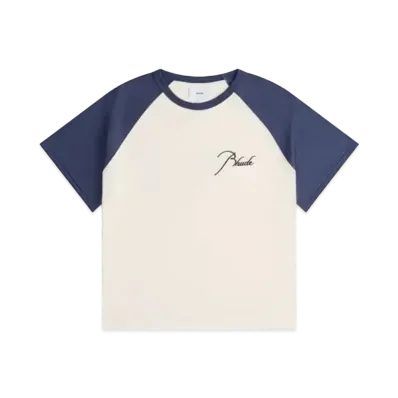 RHUDE Raglan Logo Tee "White Blue"
