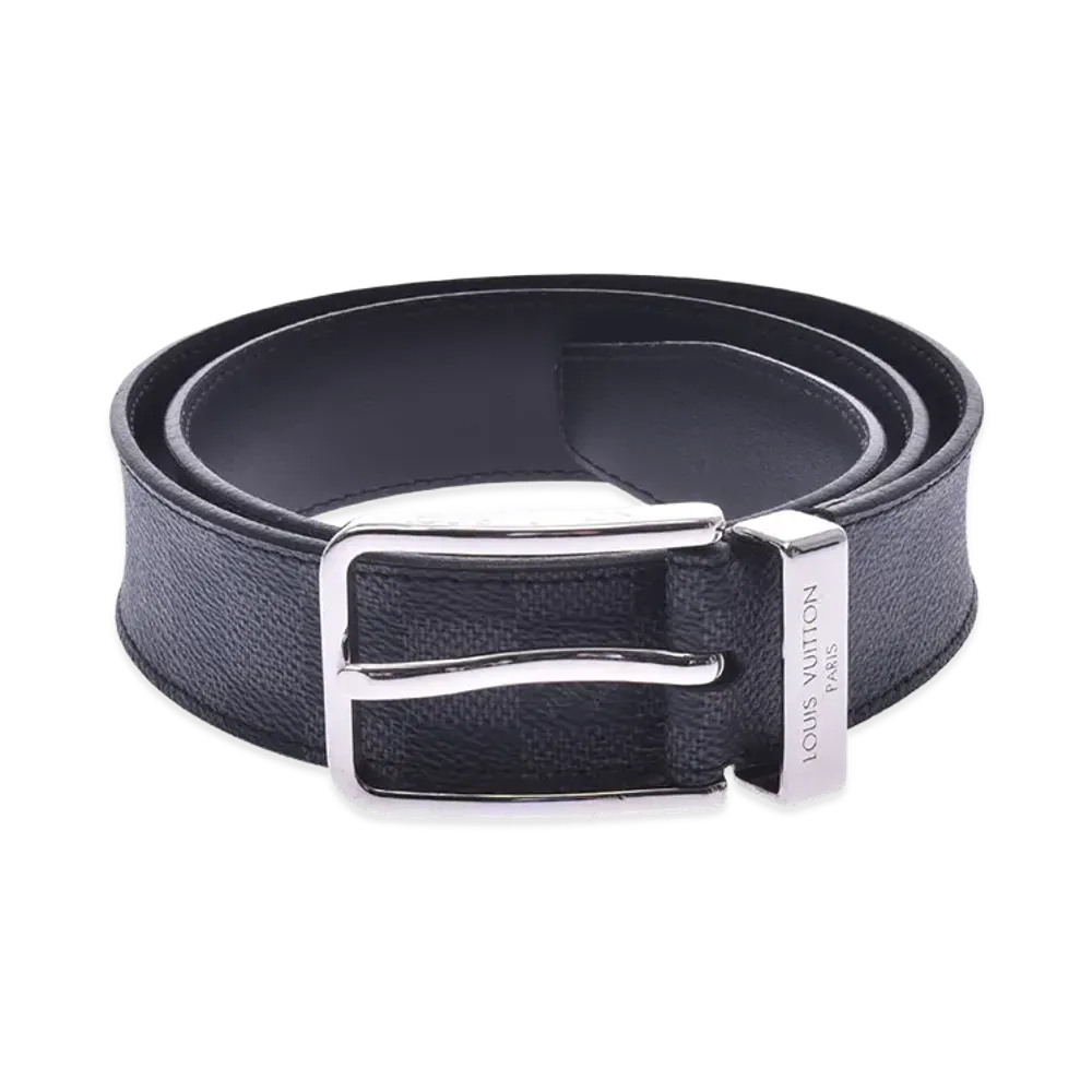 Louis Vuitton Graphite Ceinture Pont Neuf Belt "Black"
