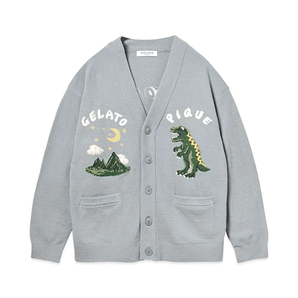 GELATO PIQUE Homme Air Moco Dyna Soja Guard Cardigan "Blue"