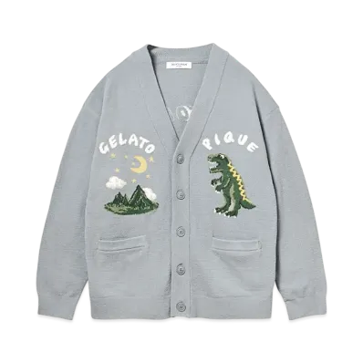 GELATO PIQUE Homme Air Moco Dyna Soja Guard Cardigan "Blue"