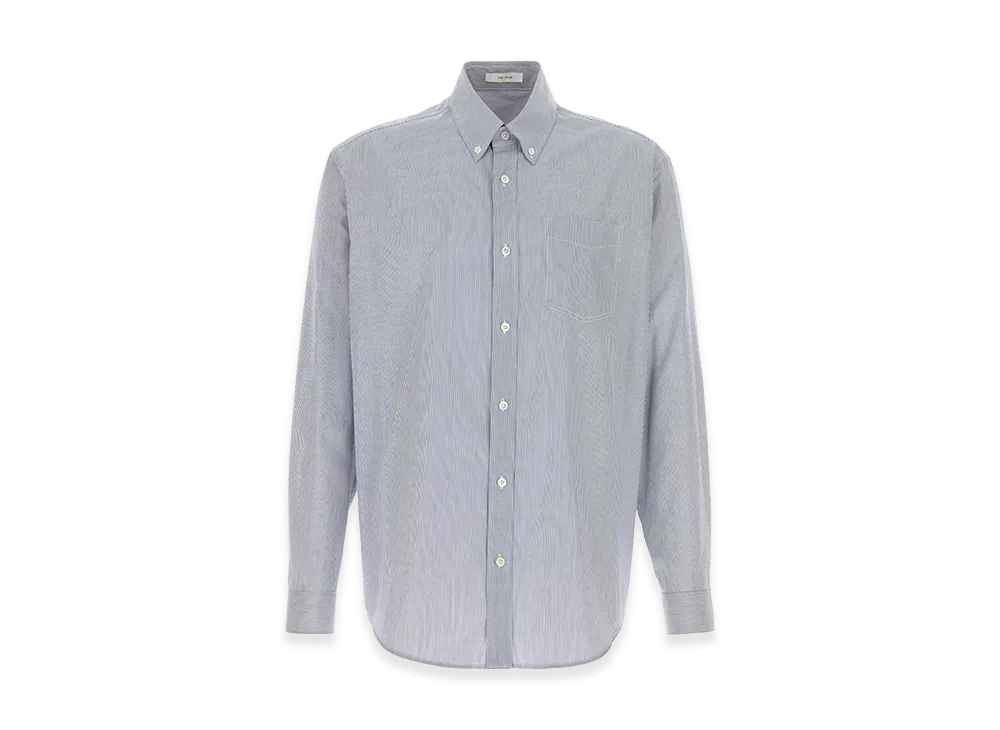 The Row Embroidered Poplin Pompeo Shirt "Blue"