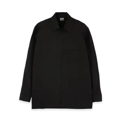 YOKE Wool Washer Tropical Zip Shirt "Carbon"