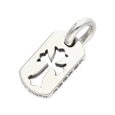Chrome Hearts Tiny Cutout Cross Dog Tag Charm "Silver"