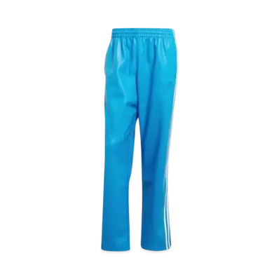 adidas Faux Leather Addicolor Three Stripes Firebird Tracksuit Pants "Blue Bird"