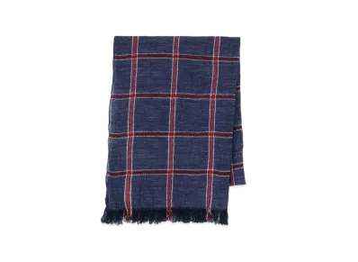 Yohji Yamamoto Y's COTTON FLAX PLAIN WEAVE WINDPEN STOLE "Blue"