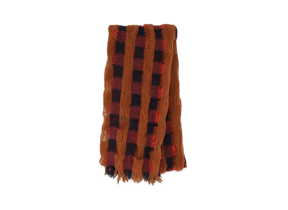 Yohji Yamamoto Y's SHRINKAGE W CHECK STOLE "Orange"