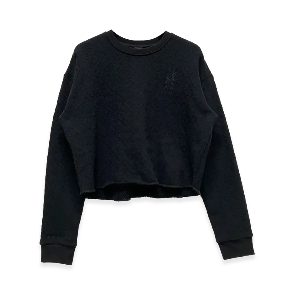 Chrome Hearts Y Not Vertical Logo Cropped Sweatshirt "Black"