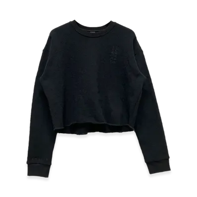 Chrome Hearts Y Not Vertical Logo Cropped Sweatshirt "Black"