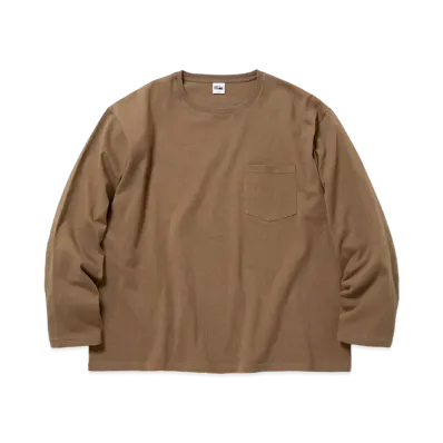 FIRST DOWN BAGGY TEE L/S COTTON HEAVY JERSEY "Light Khaki"