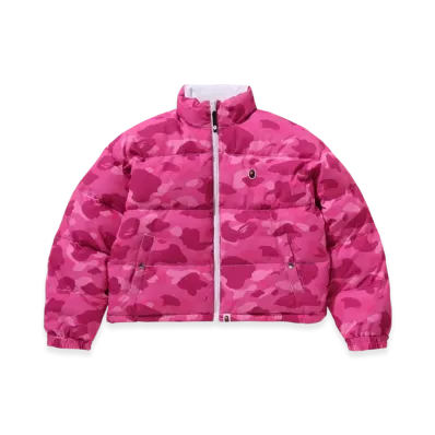 A BATHING APE Color Camo Reversible Down Jacket "Pink"