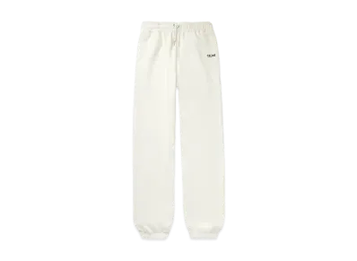 CELINE Embroidered Track Pants / Cotton Fleece "Off White/Black"