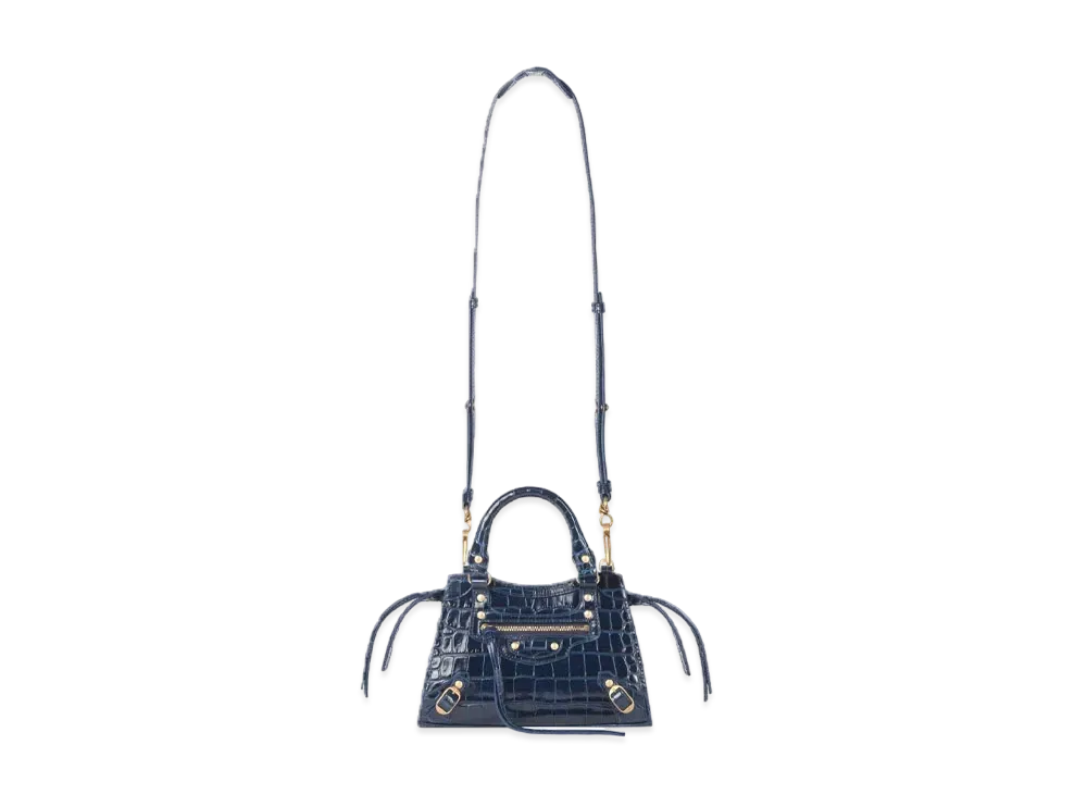 BALENCIAGA Women's Neo Classic Mini Top Handle Bag "Navy"