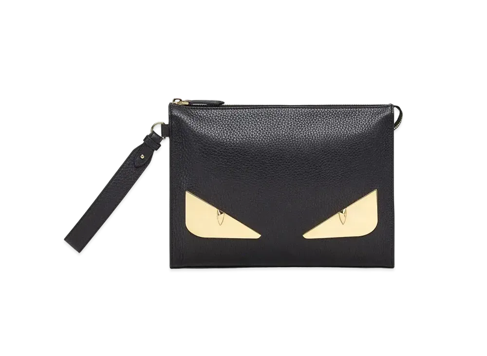 FENDI Flat Slim Clutch Leather "Black"