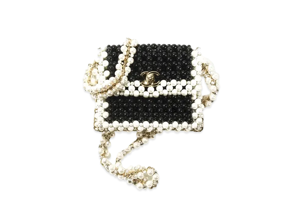 CHANEL Small Evening Bag Costume Pearl "Black White"