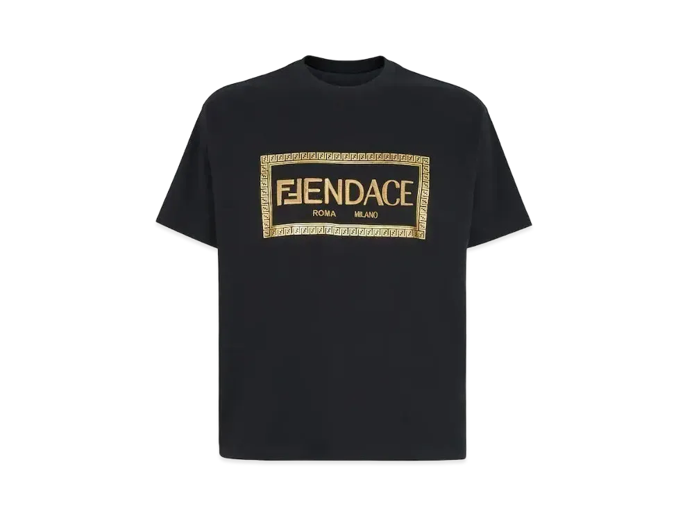 FENDI x Versace Fendace Logo Black Jersey T-Shirt "Black"