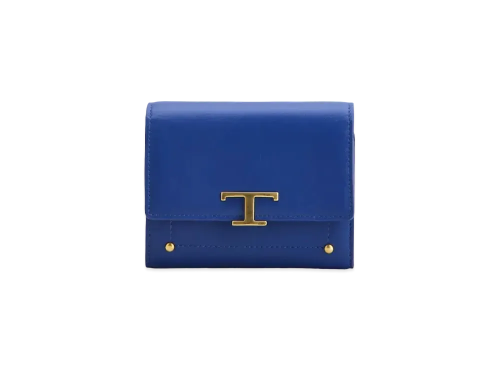 TOD'S T Timeles Leather Wallet "Blue"