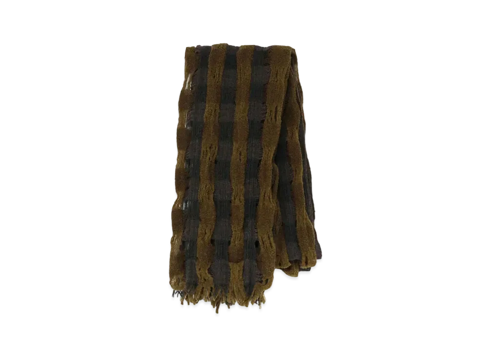 Yohji Yamamoto Y's SHRINKAGE W CHECK STOLE "Brown"
