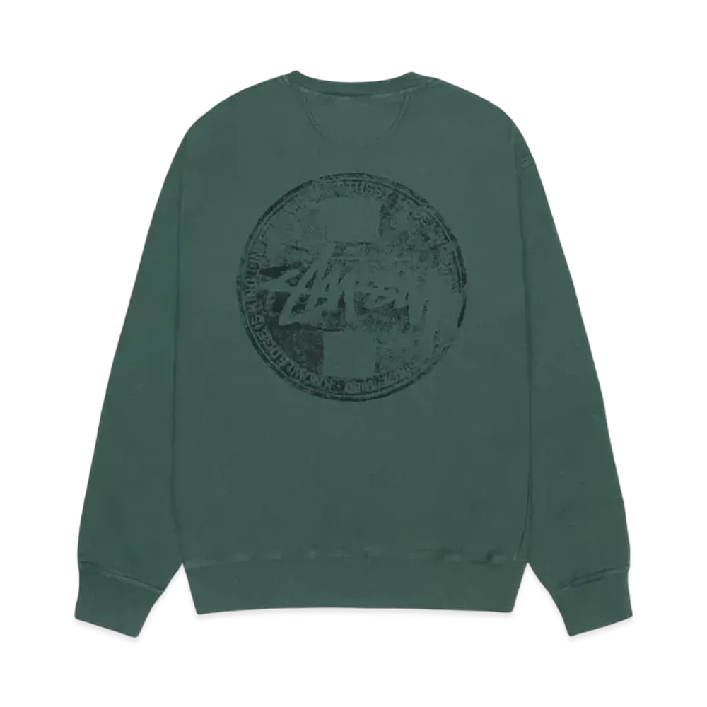 Stussy Dot Stamp Crew Pigment Dyed "Forest"
