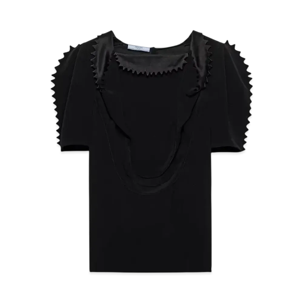 PRADA Women's Cady Crepe Top "Black"