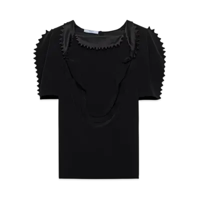 PRADA Women's Cady Crepe Top "Black"