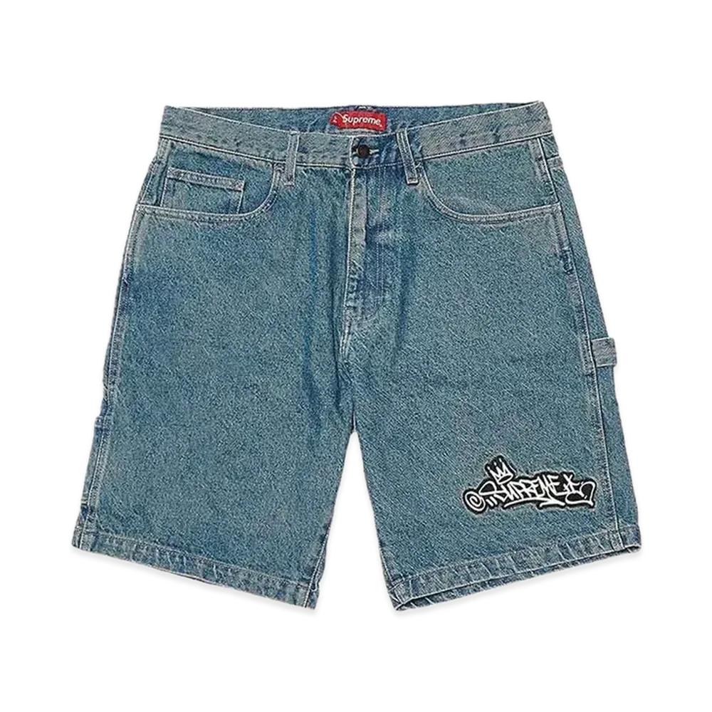 Supreme Handstyle Denim Painter Short "Blue"