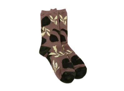 Yohji Yamamoto Y's MOLE JACQUARD FLOWER PETAL SOCKS "Beige"
