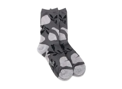 Yohji Yamamoto Y's MOLE JACQUARD FLOWER PETAL SOCKS "Grey"