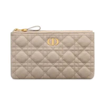 Dior Small Dior Caro Slim Pouch Supple Cannage Calfskin "Sand"