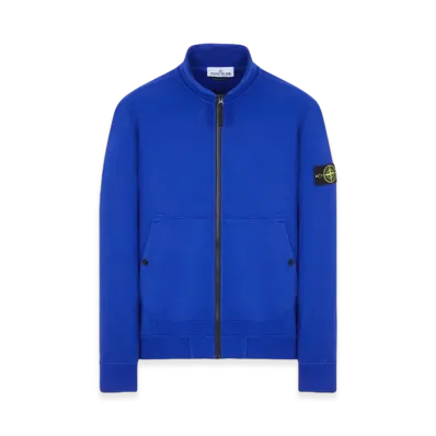 Stone Island 62820 Brushed Cotton Fleece Garment Dyed Full Zip Up Sweatshirt - 23FW "Ultramarine Blue"