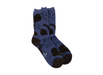 Yohji Yamamoto Y's MOLE JACQUARD FLOWER PETAL SOCKS "Blue"