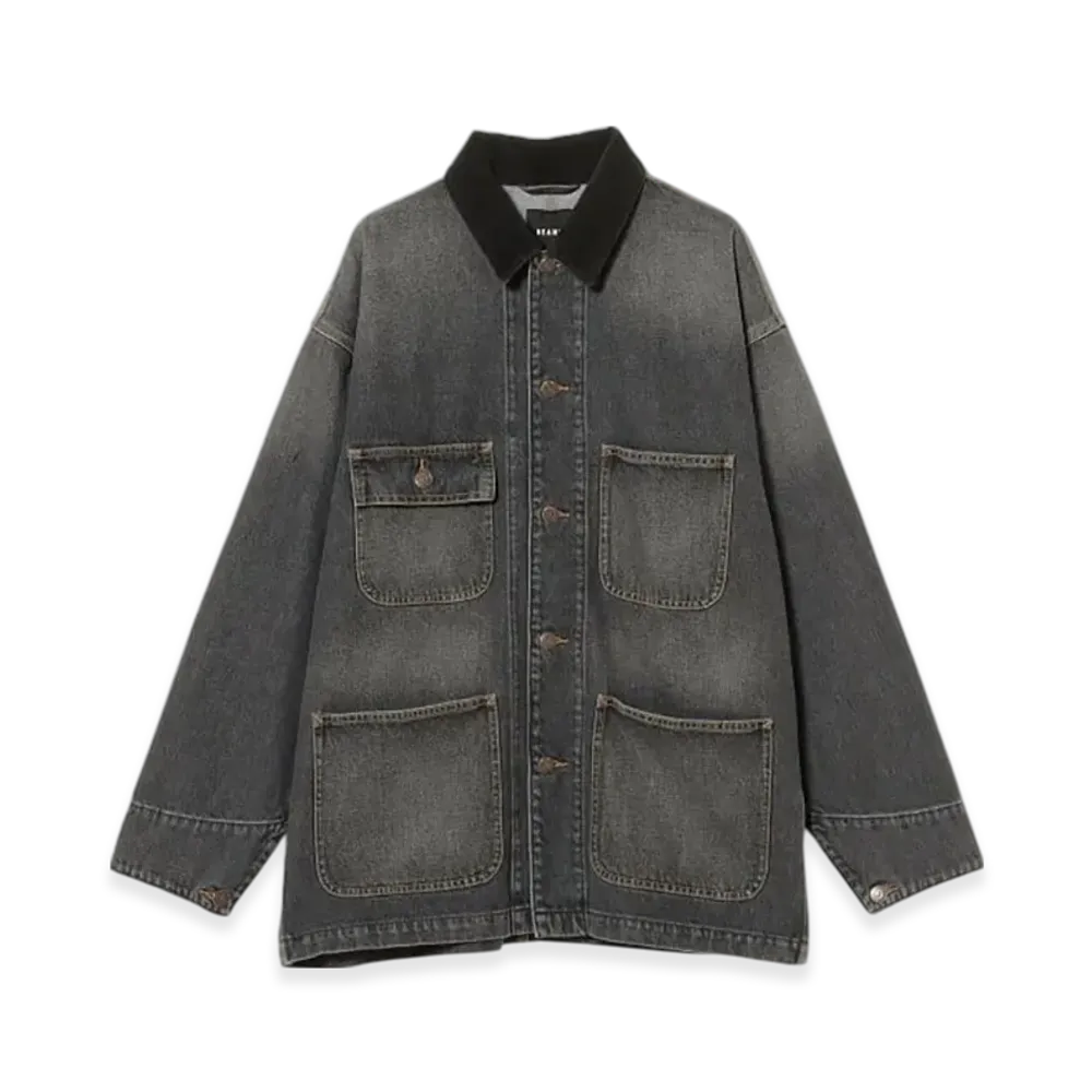 BEAMS Denim Loose Coverall "Black"