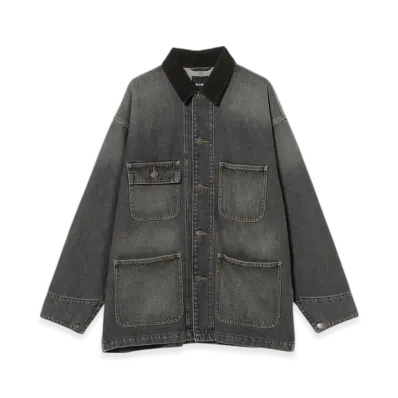 BEAMS Denim Loose Coverall "Black"