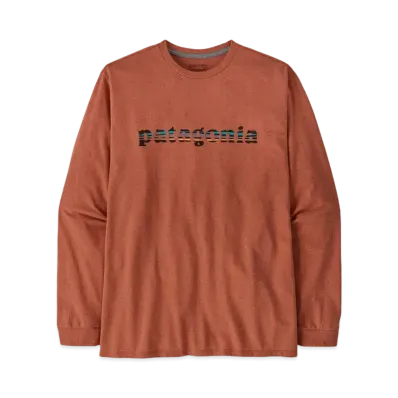Patagonia Men's Longsleep 73 Text Logo Responsibility "Rust"