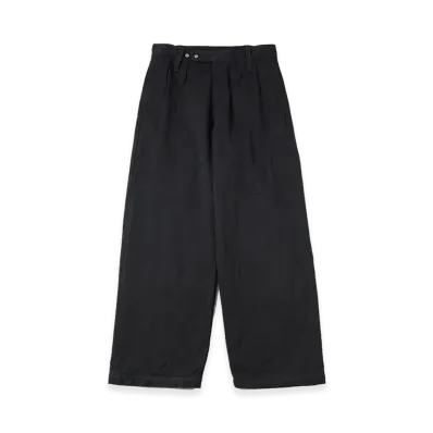 A.PRESSE Vintage Silk Hemp WW2 British Army Trousers "Black"