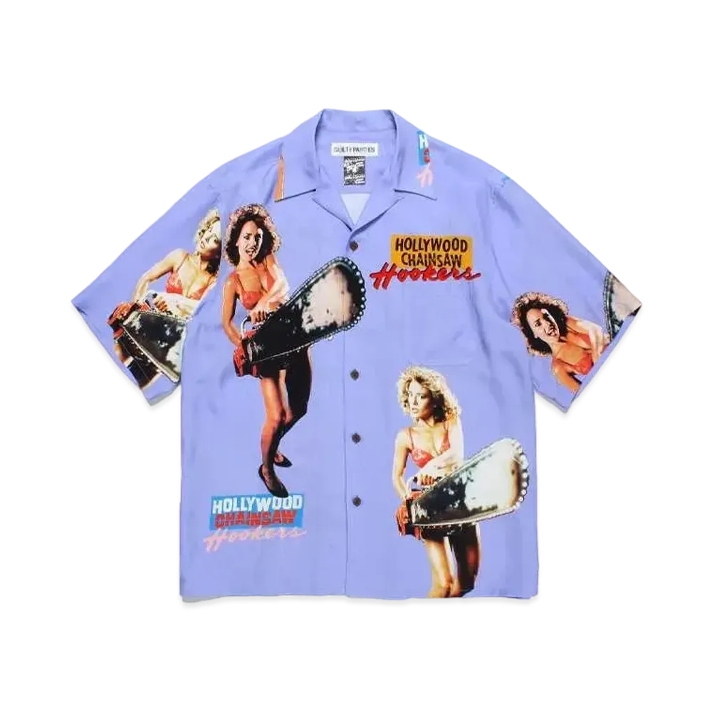 WACKO MARIA Hollywood Chainsaw Hookers / Hawaiian Shirt #3 "Purple"