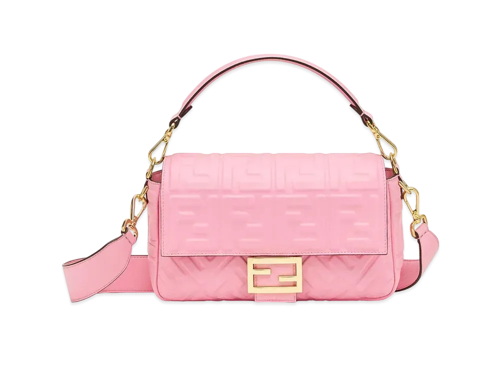 FENDI Baguette Nappa Leather Bag "Pink"