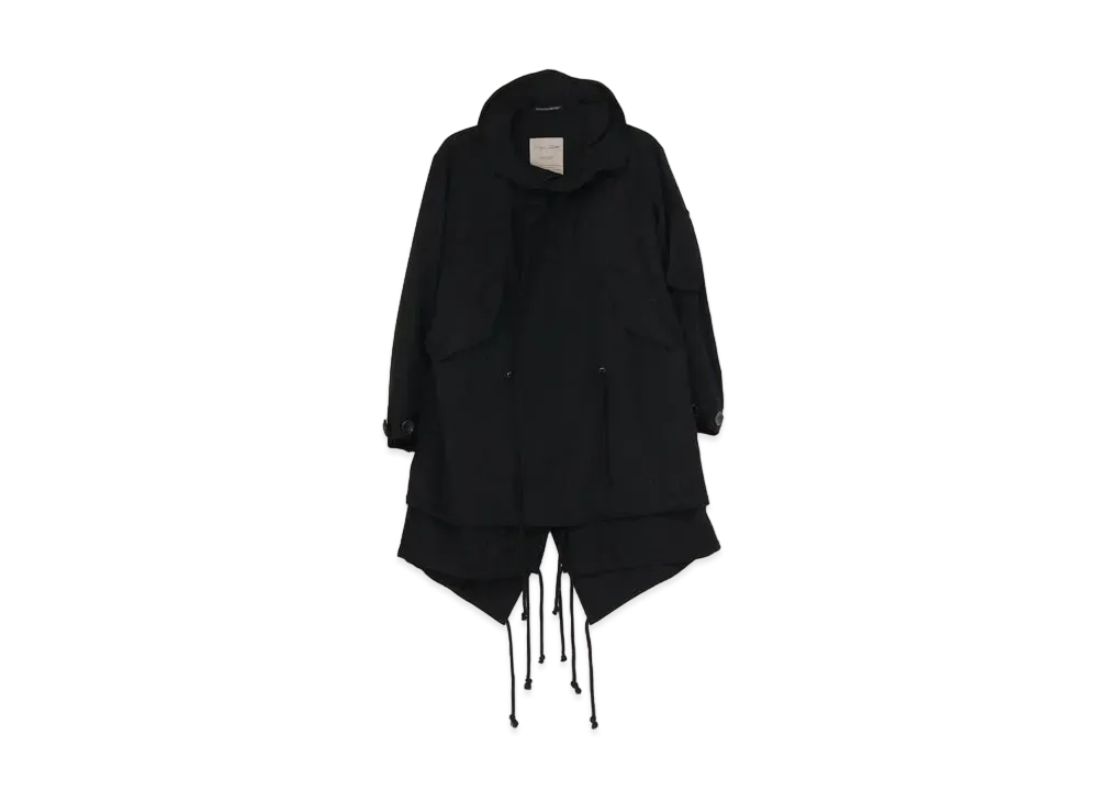 Yohji Yamamoto WOOL GABARDINE MOD COAT "Black"