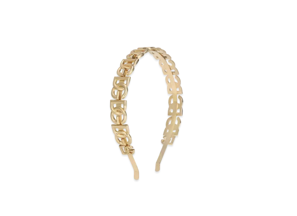Dolce&Gabbana Rigid Headband With DG Multi-Logo "Gold"