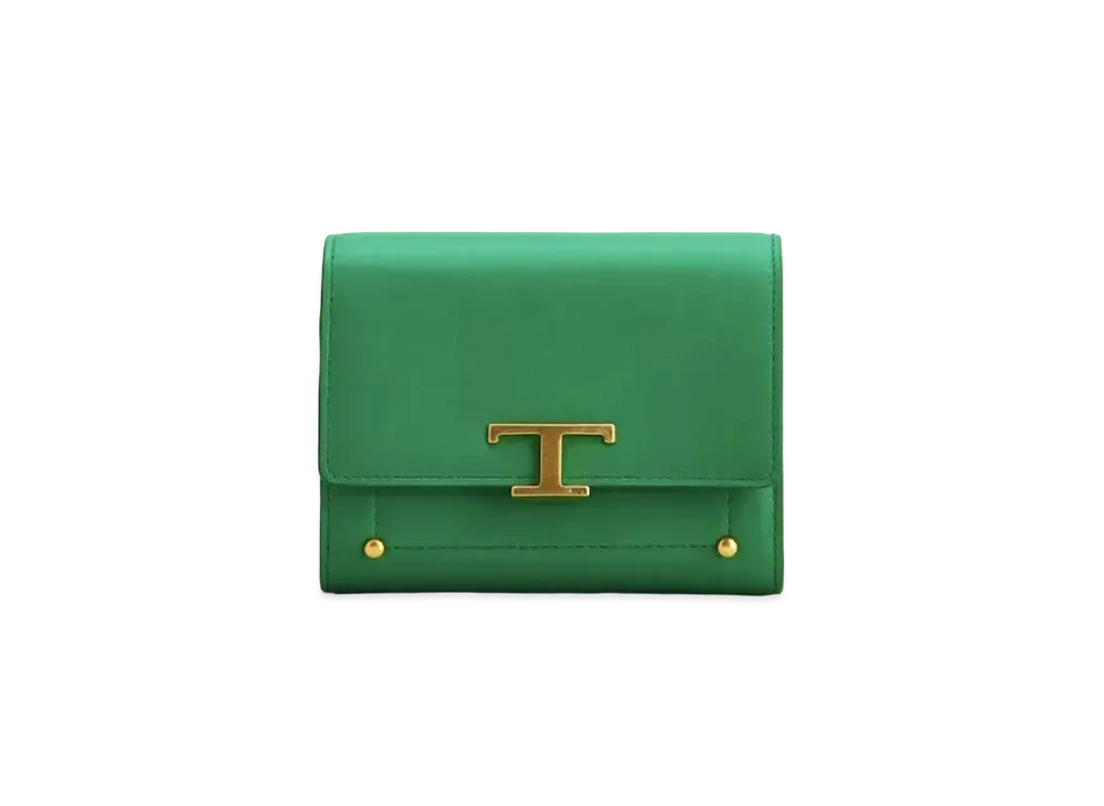 TOD'S T Timeles Leather Wallet "Green"