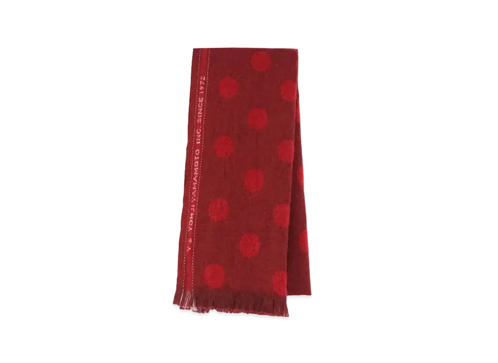 Yohji Yamamoto Y's WOOL JACQUARD DOT JACQUARD STOLE "Red"