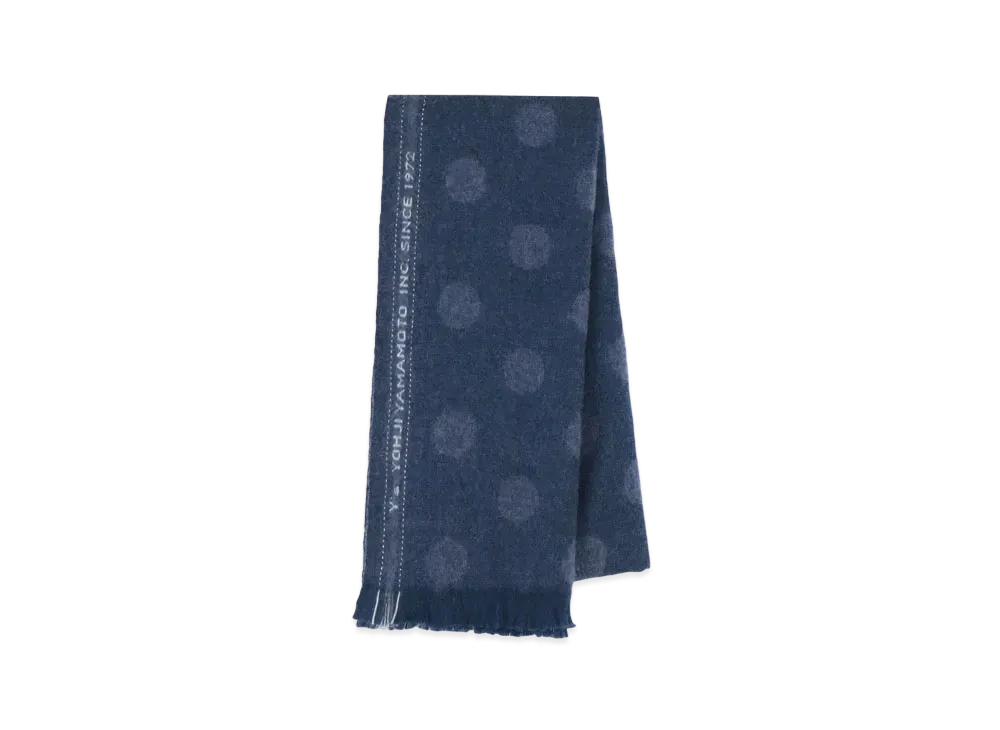 Yohji Yamamoto Y's WOOL JACQUARD DOT JACQUARD STOLE "Navy"