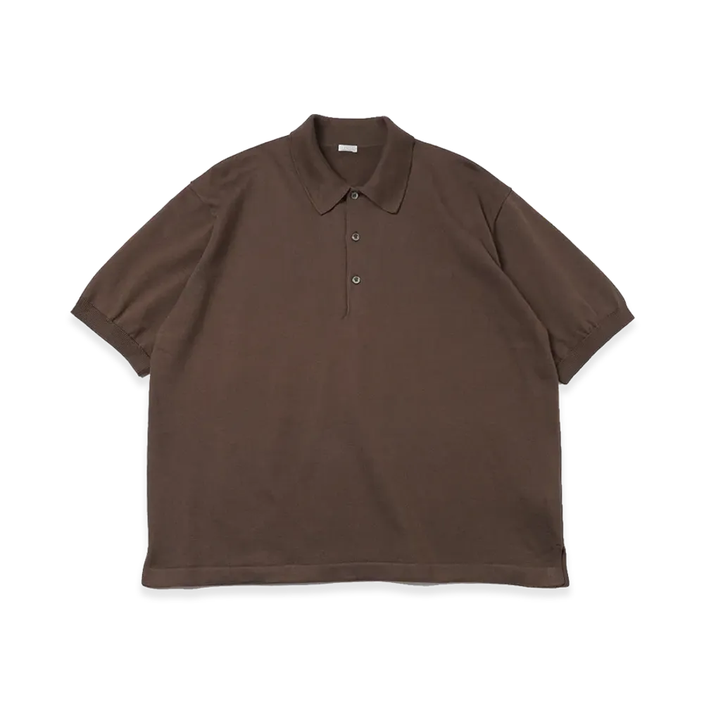 A.PRESSE Cotton Knit S/S Polo Shirts "Brown"