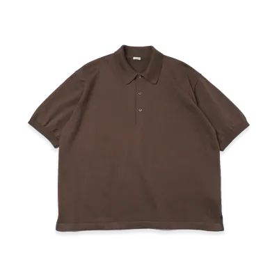 A.PRESSE Cotton Knit S/S Polo Shirts "Brown"