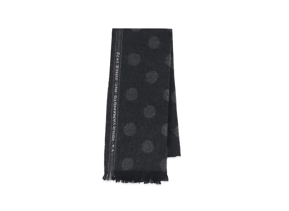 Yohji Yamamoto Y's WOOL JACQUARD DOT JACQUARD STOLE "Black"