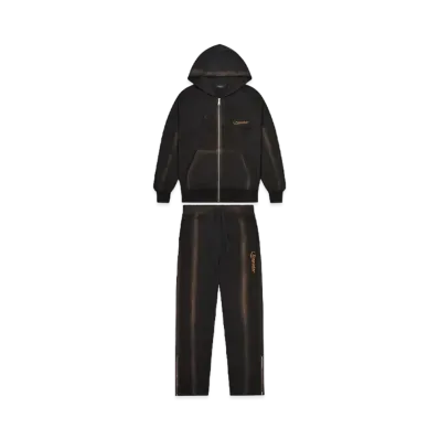 TRAPSTAR Hyperdrive Zip Through Tracksuit "Washed Black"